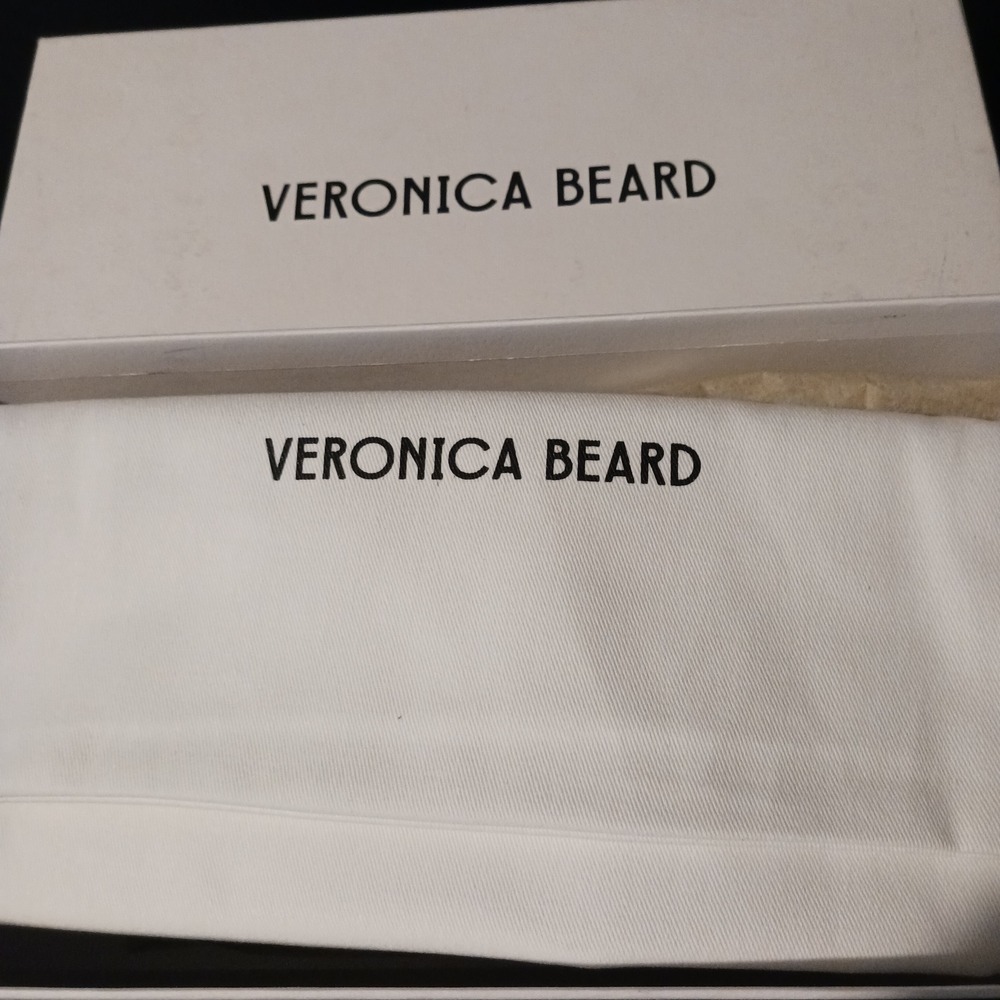 NIB Veronica Beard Cecile Half d'Orsay Slingback Pump 8.5‎ Gold Black Leather - Picture 11 of 12